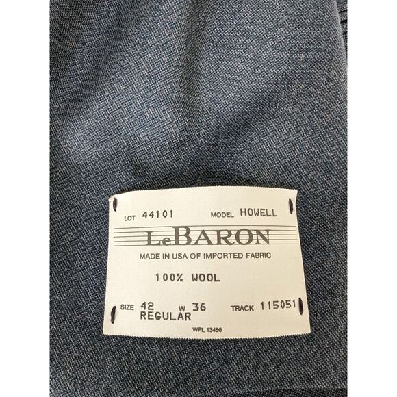 Vintage LeBaron Wool Blazer‎ Men's Size 42R Union Made USA Gray Model Howell New - Picture 11 of 16
